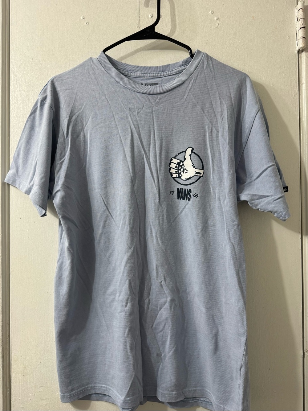 Vans Light Blue Short Sleeve Tee with Thumbs-Up Graphic